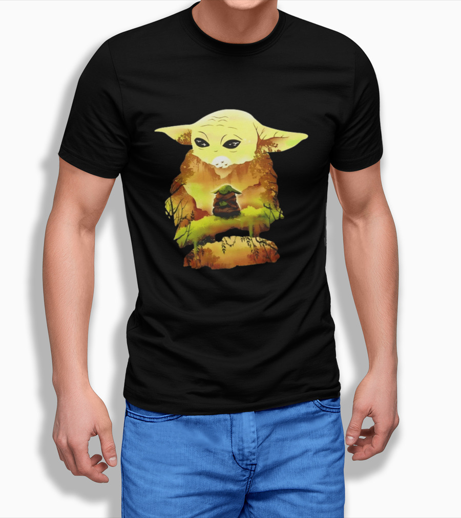 Grogu Meditates In Serene Forest Scene T-Shirt