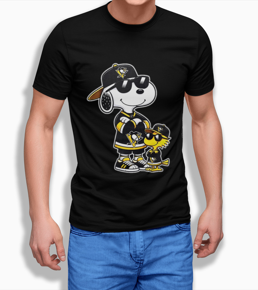 Snoopy Woodstock Pittsburgh Penguins NHL 2026 Sports Fan Collaboration T-Shirt