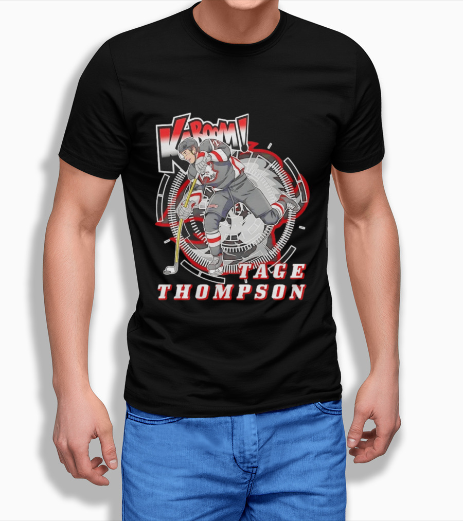 Tage Thompson Kaboom Hockey Comic T-Shirt