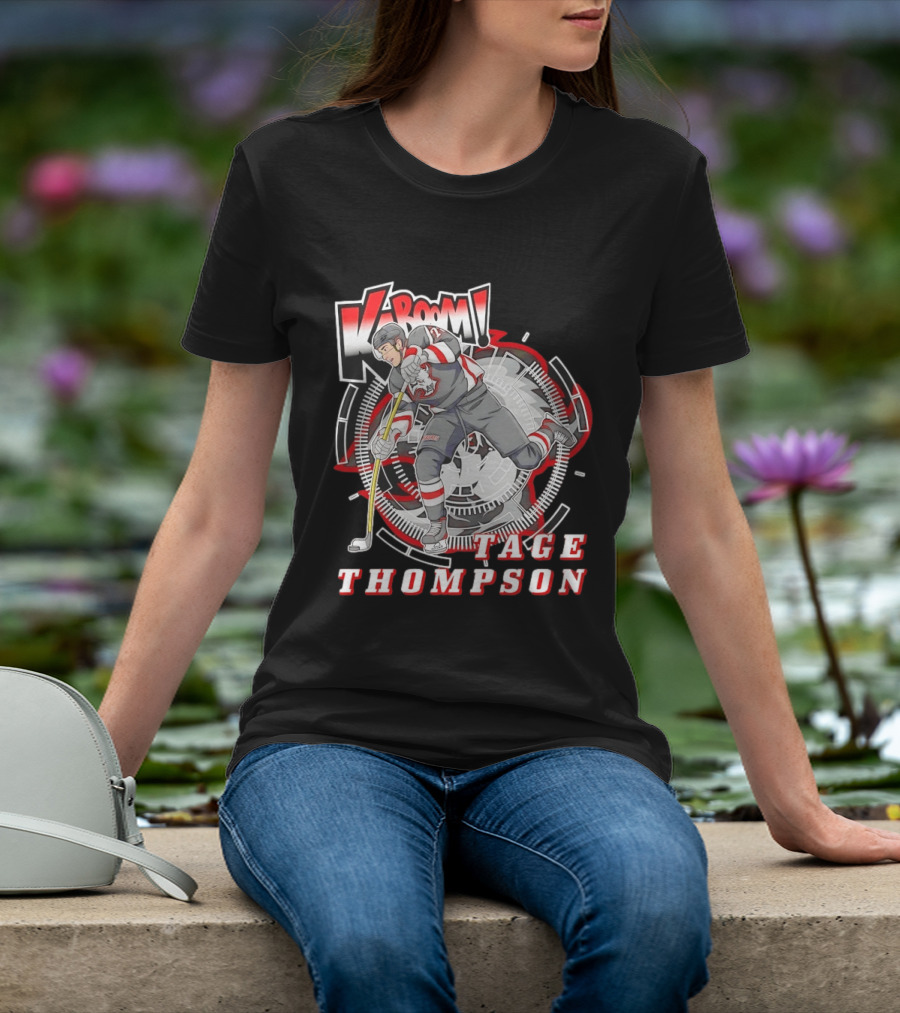 Tage Thompson Kaboom Hockey Comic T-Shirt