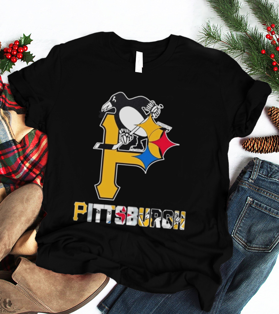 Pittsburgh Pirates Penguins Steelers Sports Teams Collaboration T-Shirt