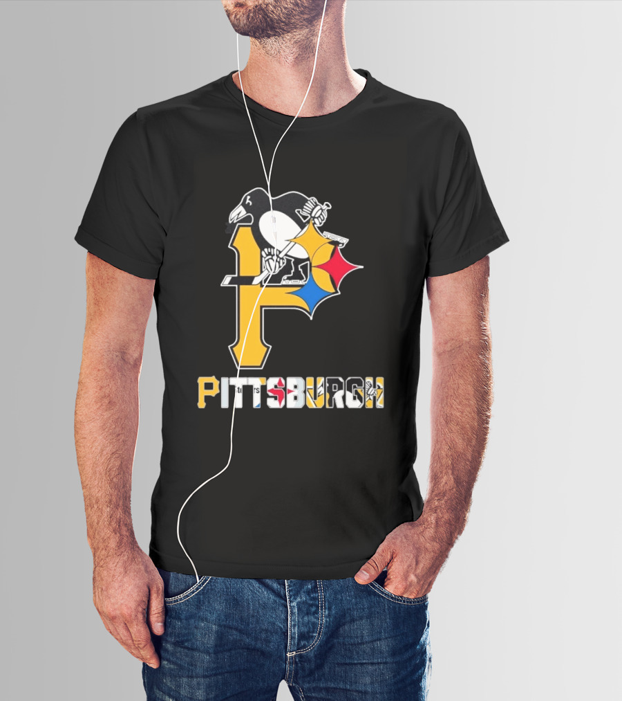 Pittsburgh Pirates Penguins Steelers Sports Teams Collaboration T-Shirt