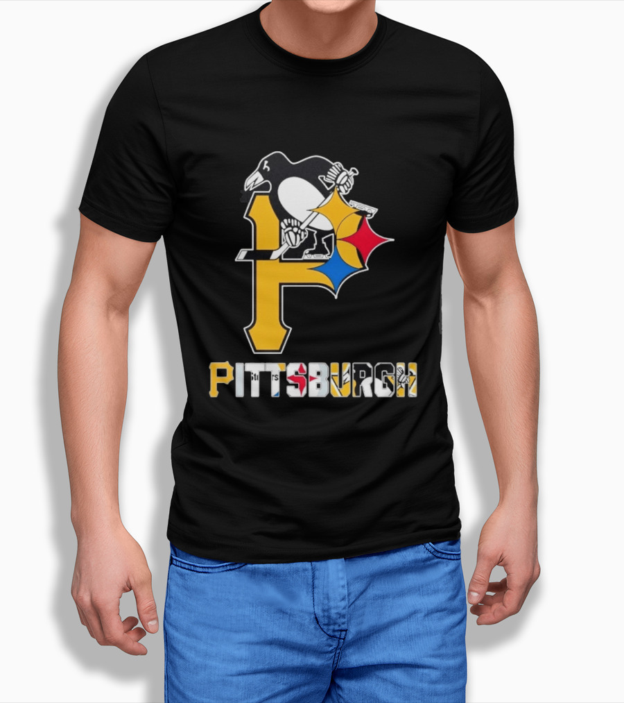 Pittsburgh Pirates Penguins Steelers Sports Teams Collaboration T-Shirt