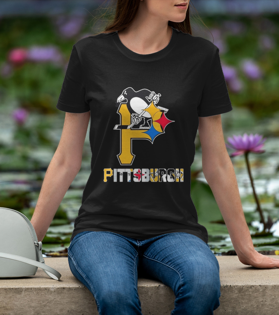 Pittsburgh Pirates Penguins Steelers Sports Teams Collaboration T-Shirt