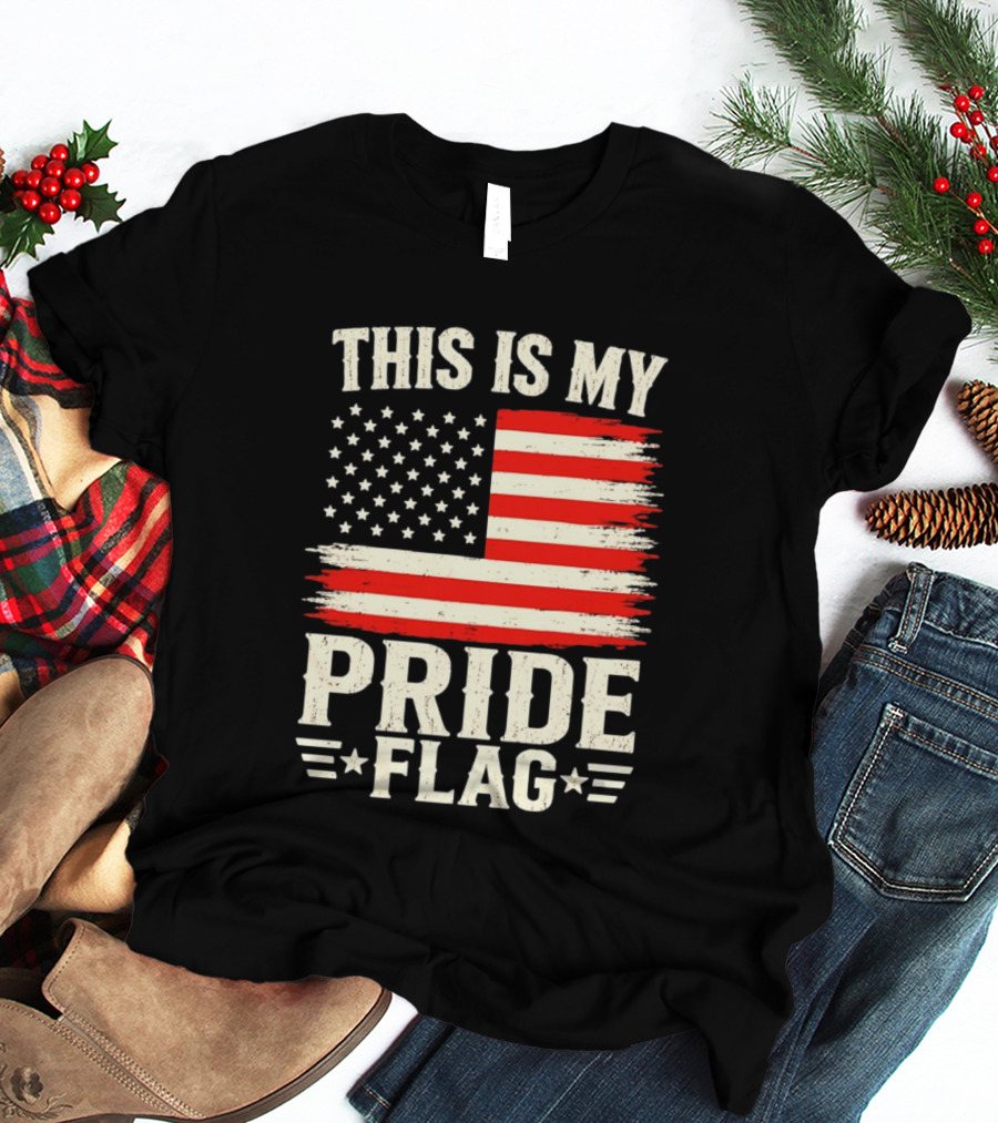 This Is My Pride Flag American Flag Stars And Stripes T-Shirt