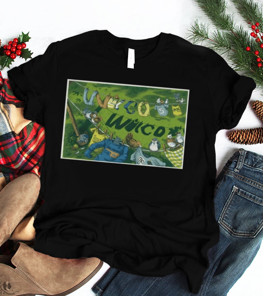 Wilco Oklahoma City OK 5 5 2026 Tour Birds And Clothesline T-Shirt