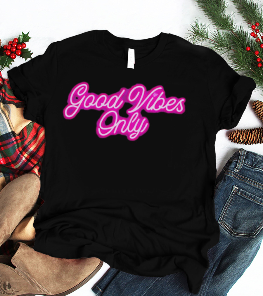 Good Vibes Only Neon Purple Script T-Shirt