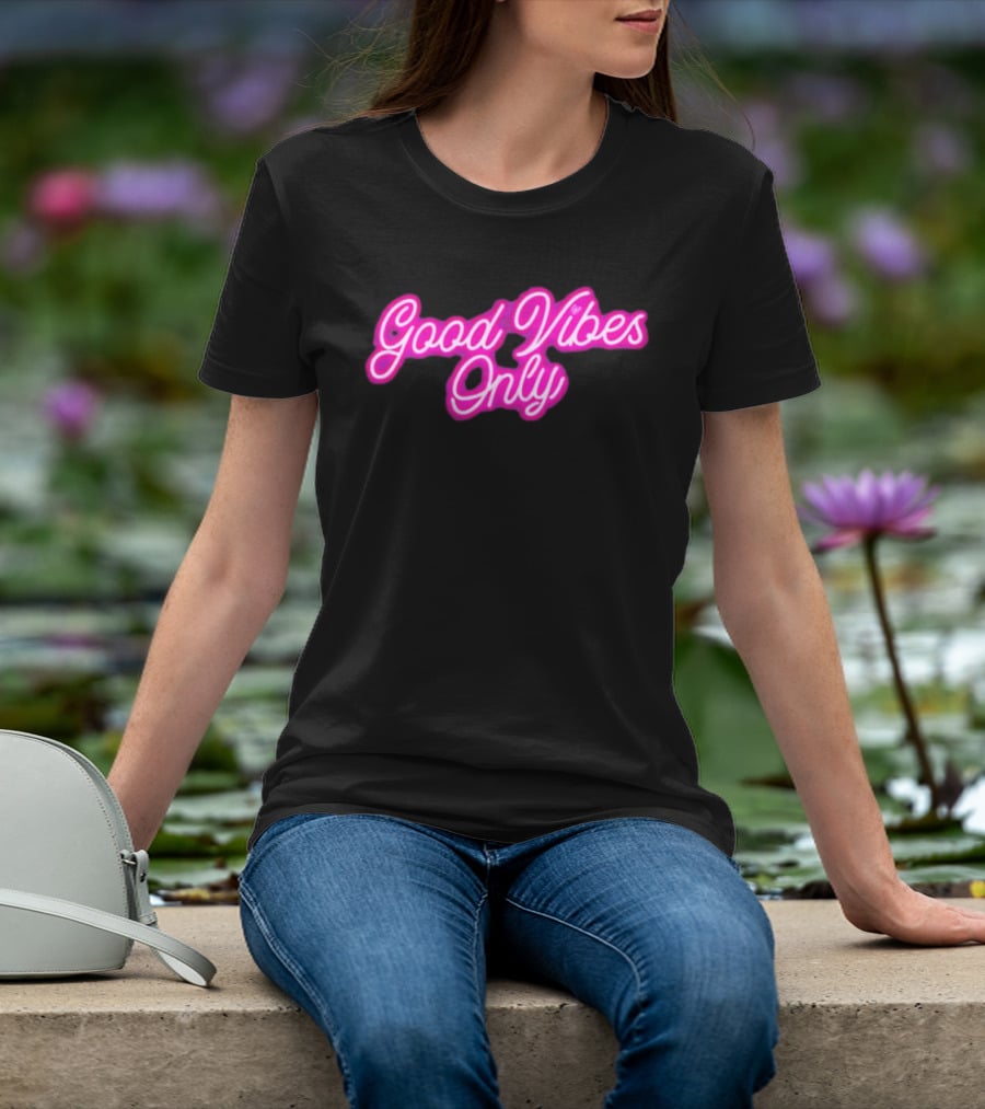 Good Vibes Only Neon Purple Script T-Shirt