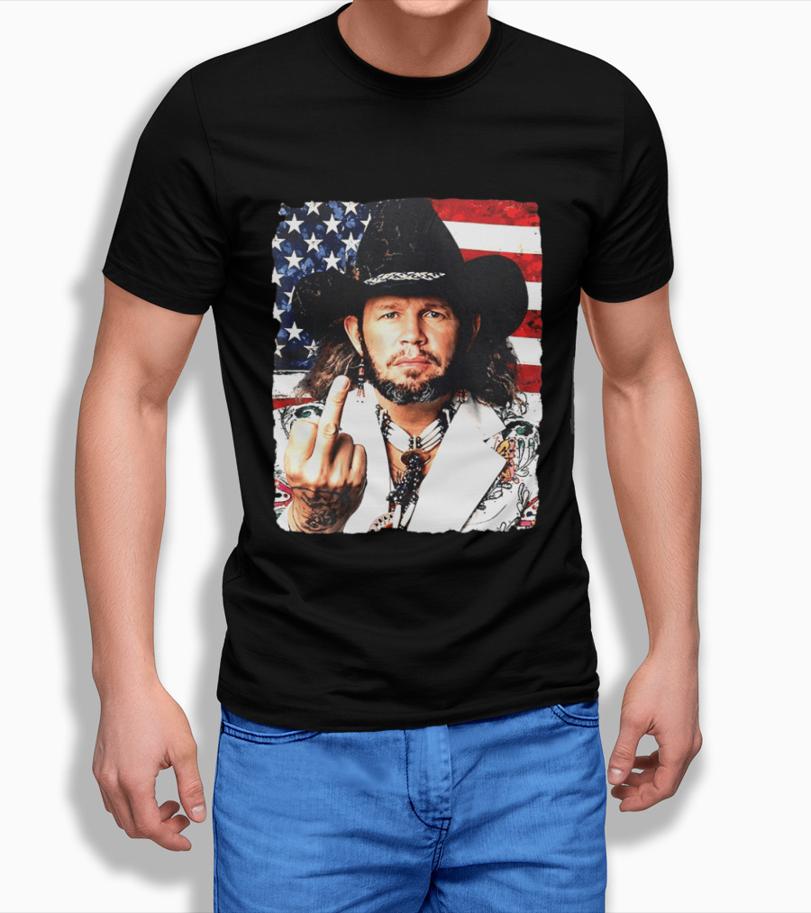 If That Ain't Country David Allan Coe USA Flag Middle Finger T-Shirt