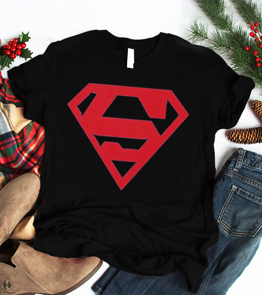 MJ Hero Superman Red Emblem Icon Blue T-Shirt