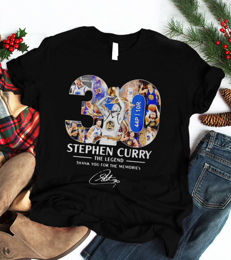 Stephen Curry 30 The Legend Thank You For The Memories 44P 10R T-Shirt