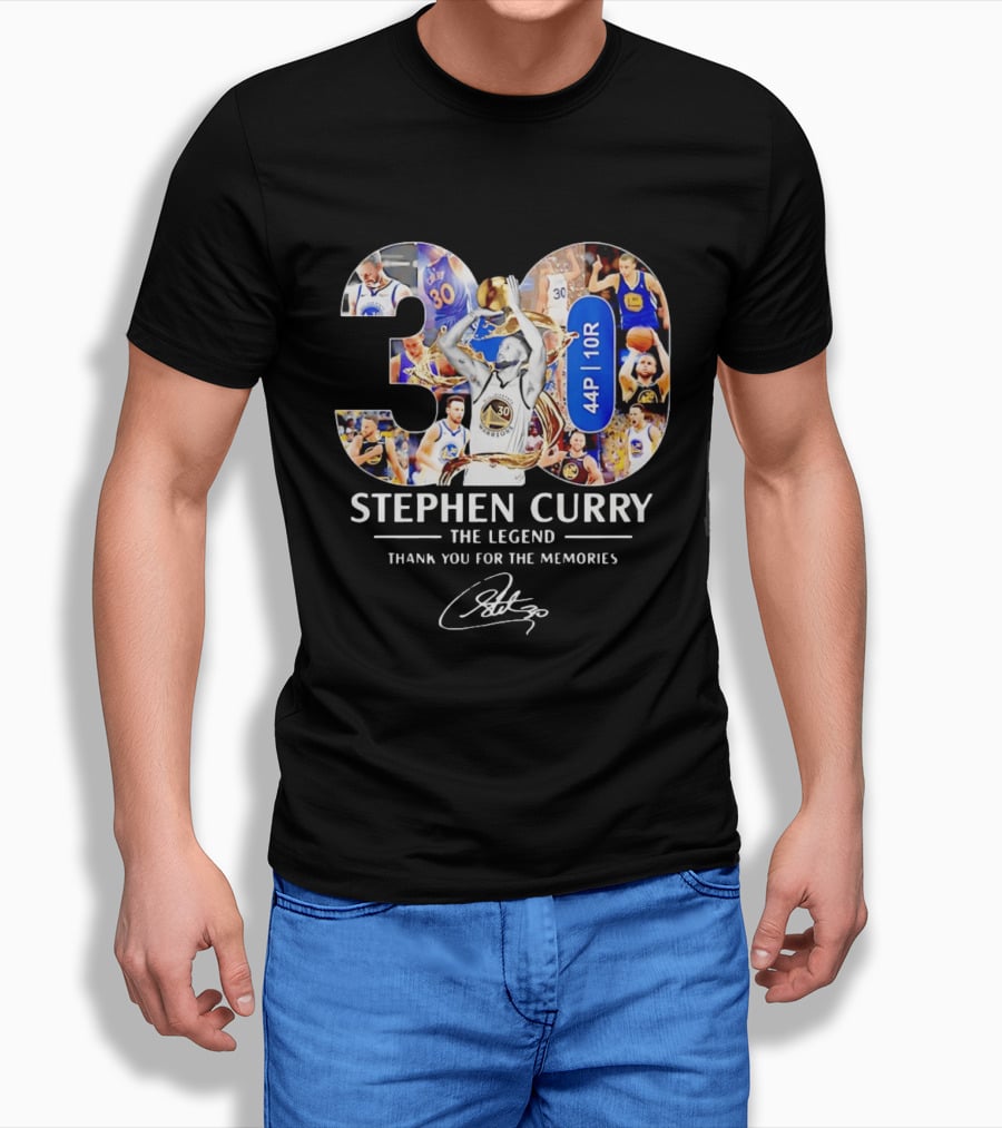Stephen Curry 30 The Legend Thank You For The Memories 44P 10R T-Shirt