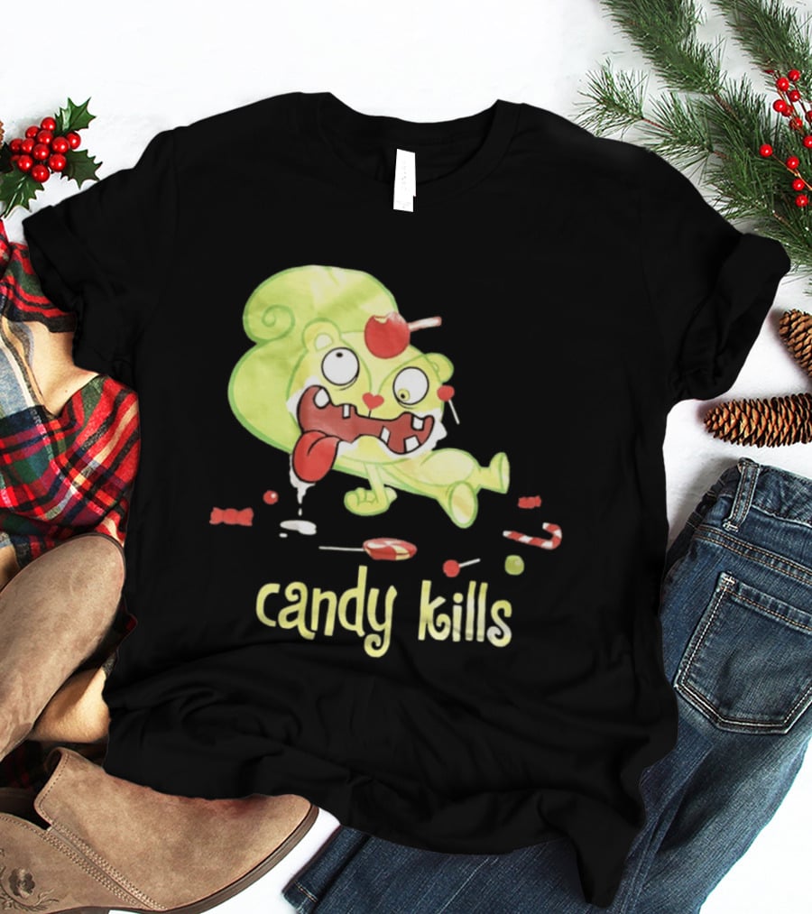 Candy Kills Cartoon Character Overloaded On Sweets T-Shirt