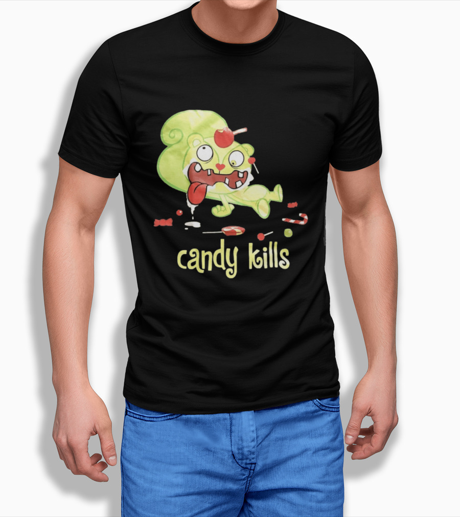 Candy Kills Cartoon Character Overloaded On Sweets T-Shirt