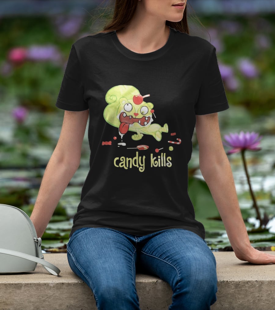 Candy Kills Cartoon Character Overloaded On Sweets T-Shirt