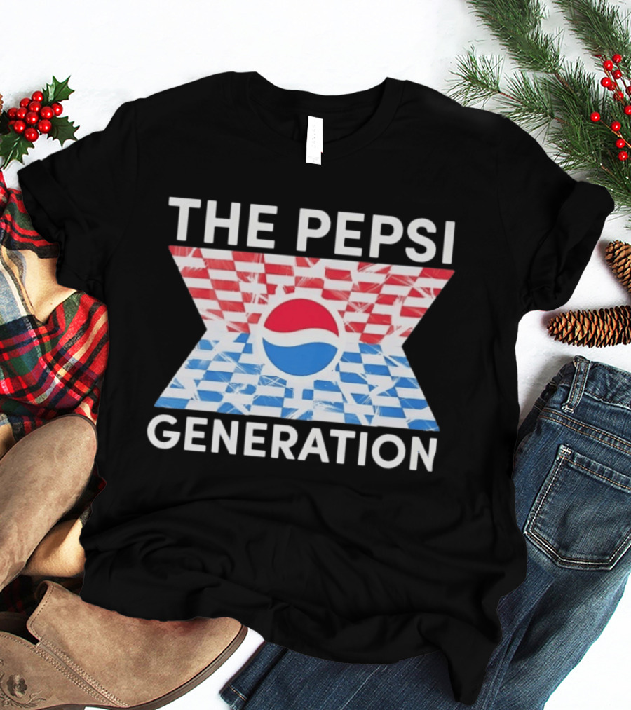 The Pepsi Generation Red White Blue Checkered T-Shirt