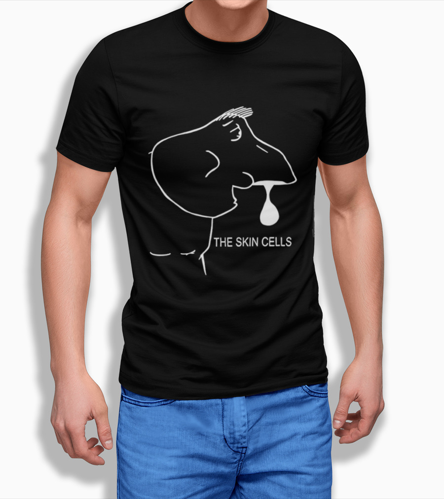 The Skin Cells Band Simple Line Art Face T-Shirt