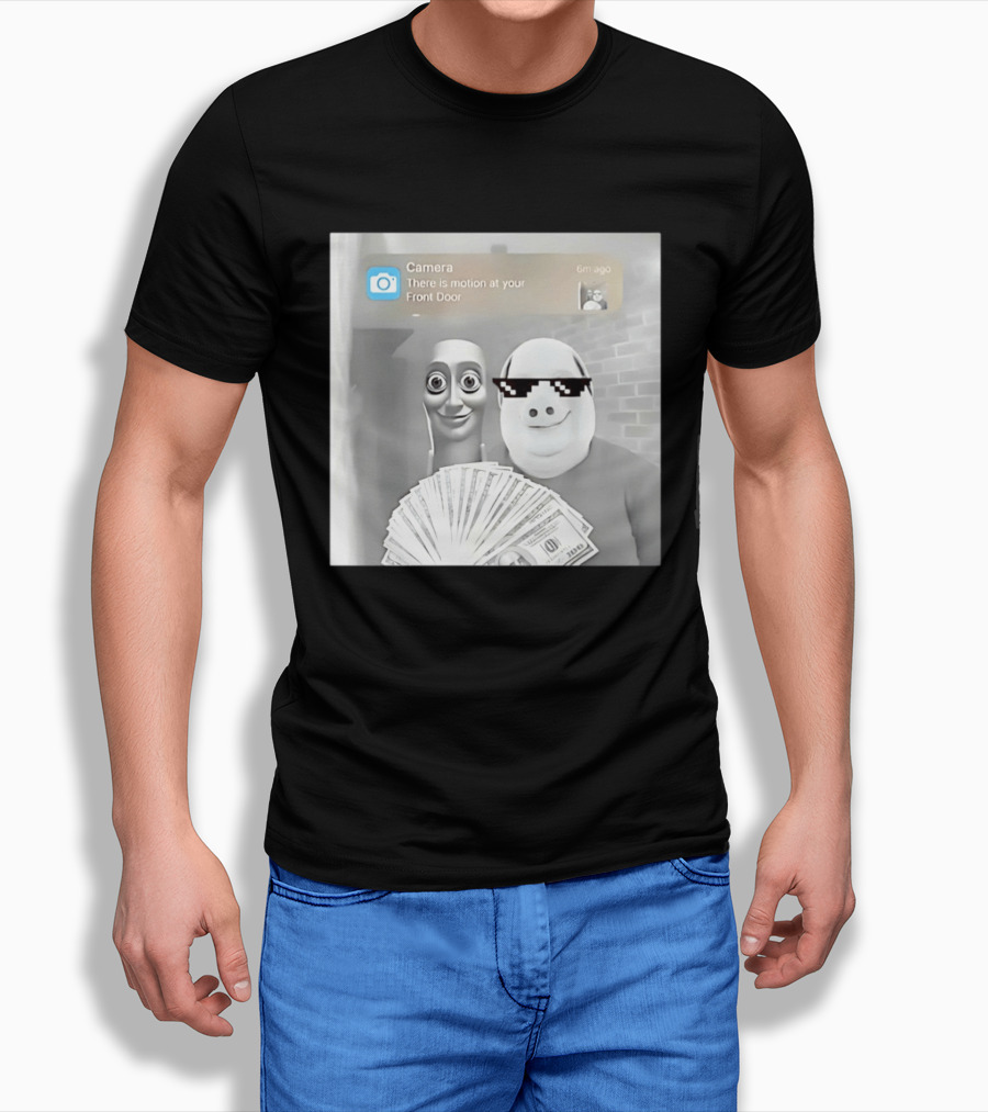 Tung Tung Sahur John Pork Meme With Motion Alert And Money Stack T-Shirt