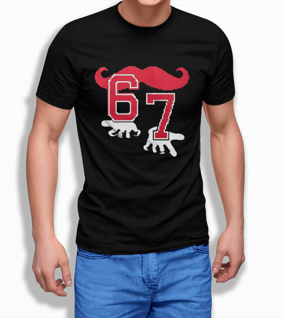 Cincinnati Reds Baseball 67 Red Mustache T-Shirt