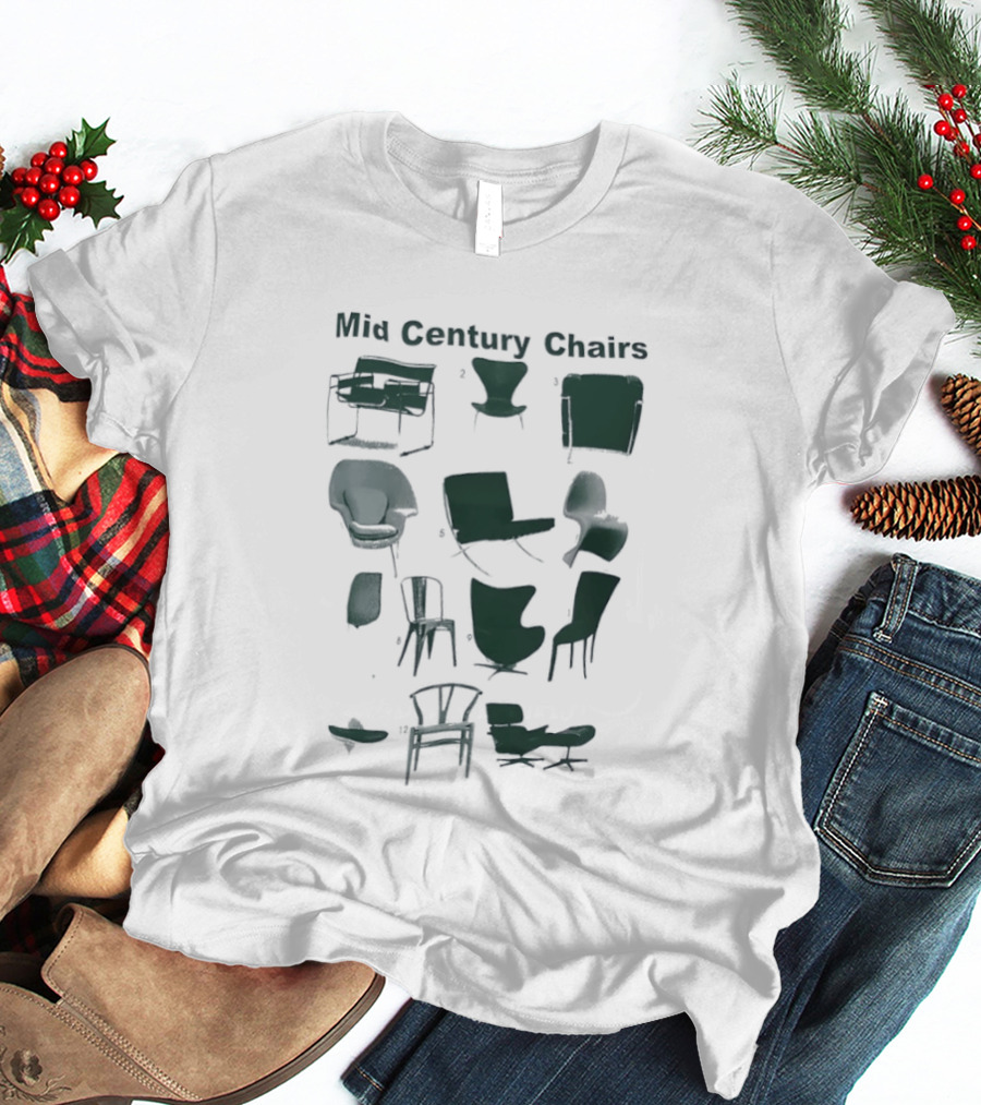 Mid Century Chairs Iconic Furniture Collection T-Shirt