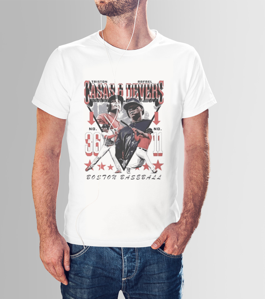 Casas Devers No 36 No 11 Boston Baseball T-Shirt