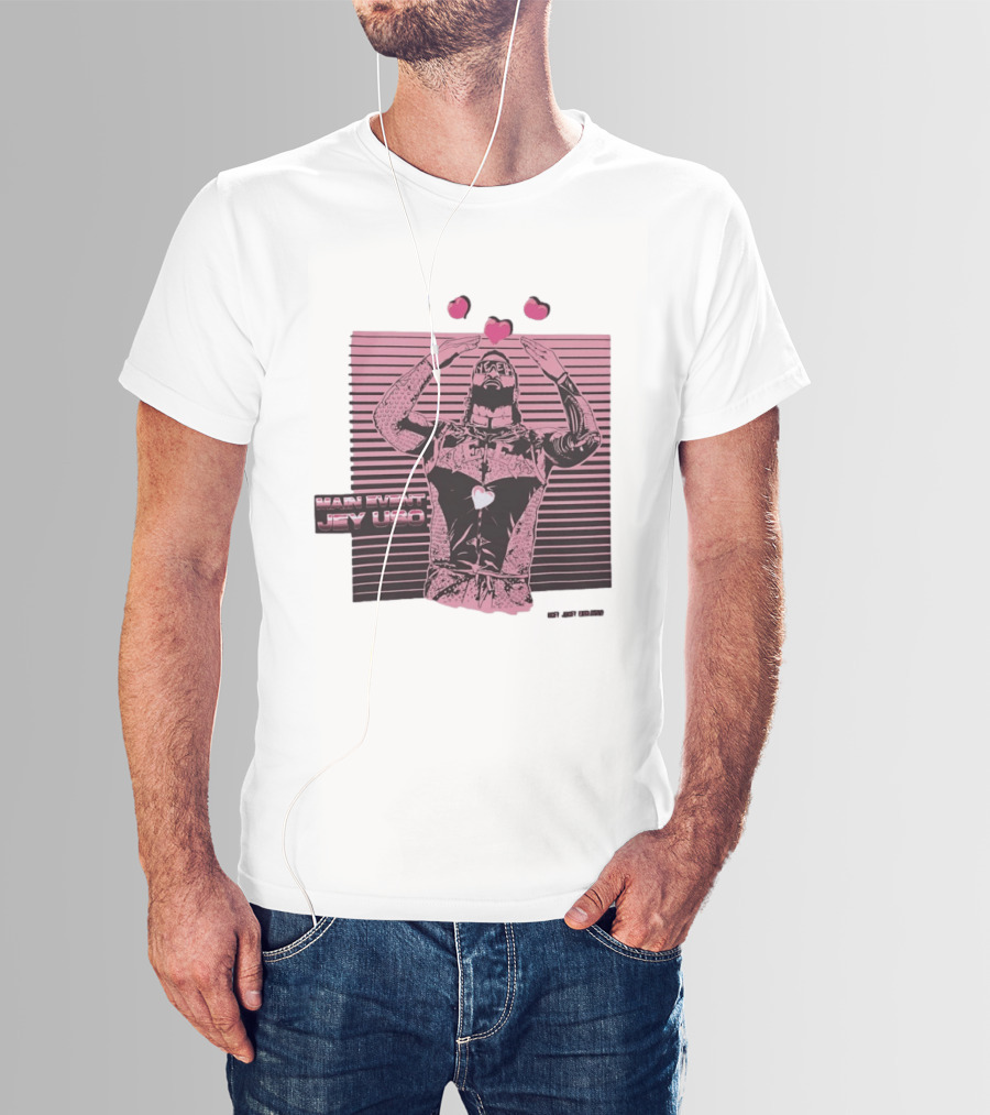Main Event Jey Uso Ucey Jucey Pink Neon Heart Exclusive T-Shirt