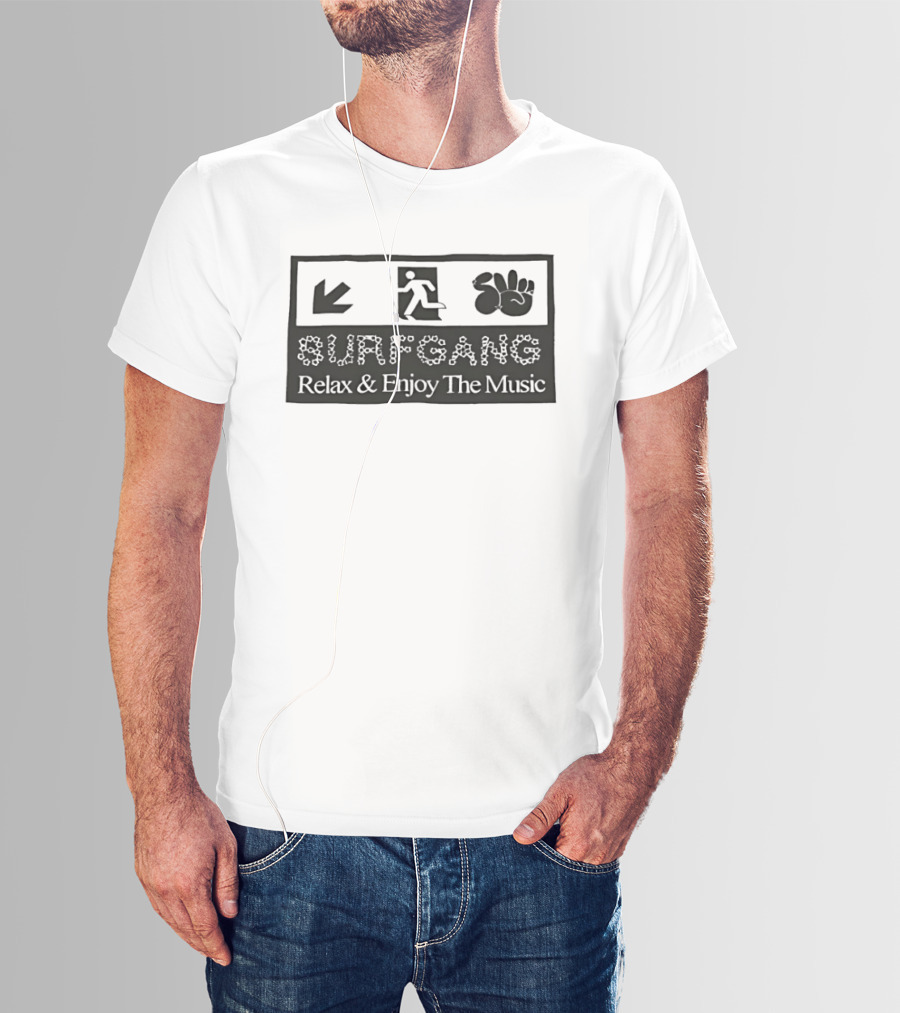 Surf Gang Relax And Enjoy The Music Icon Wave Peace Arrow T-Shirt