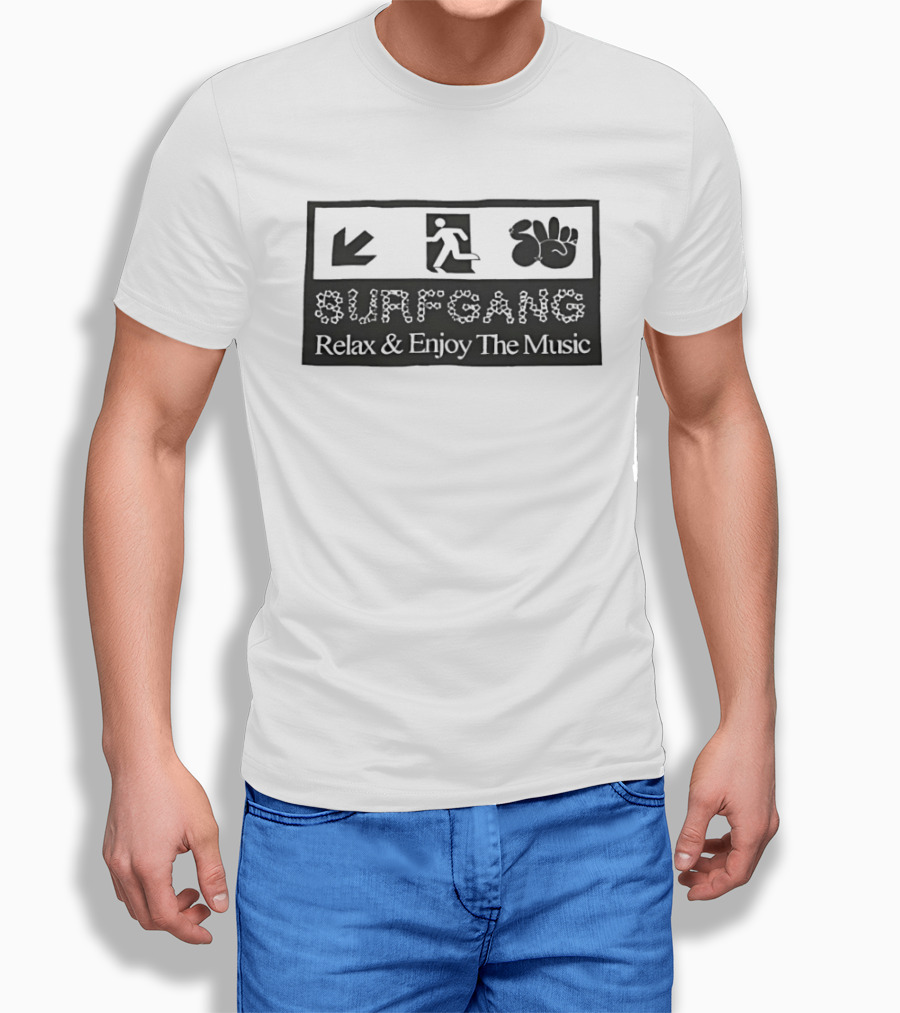 Surf Gang Relax And Enjoy The Music Icon Wave Peace Arrow T-Shirt