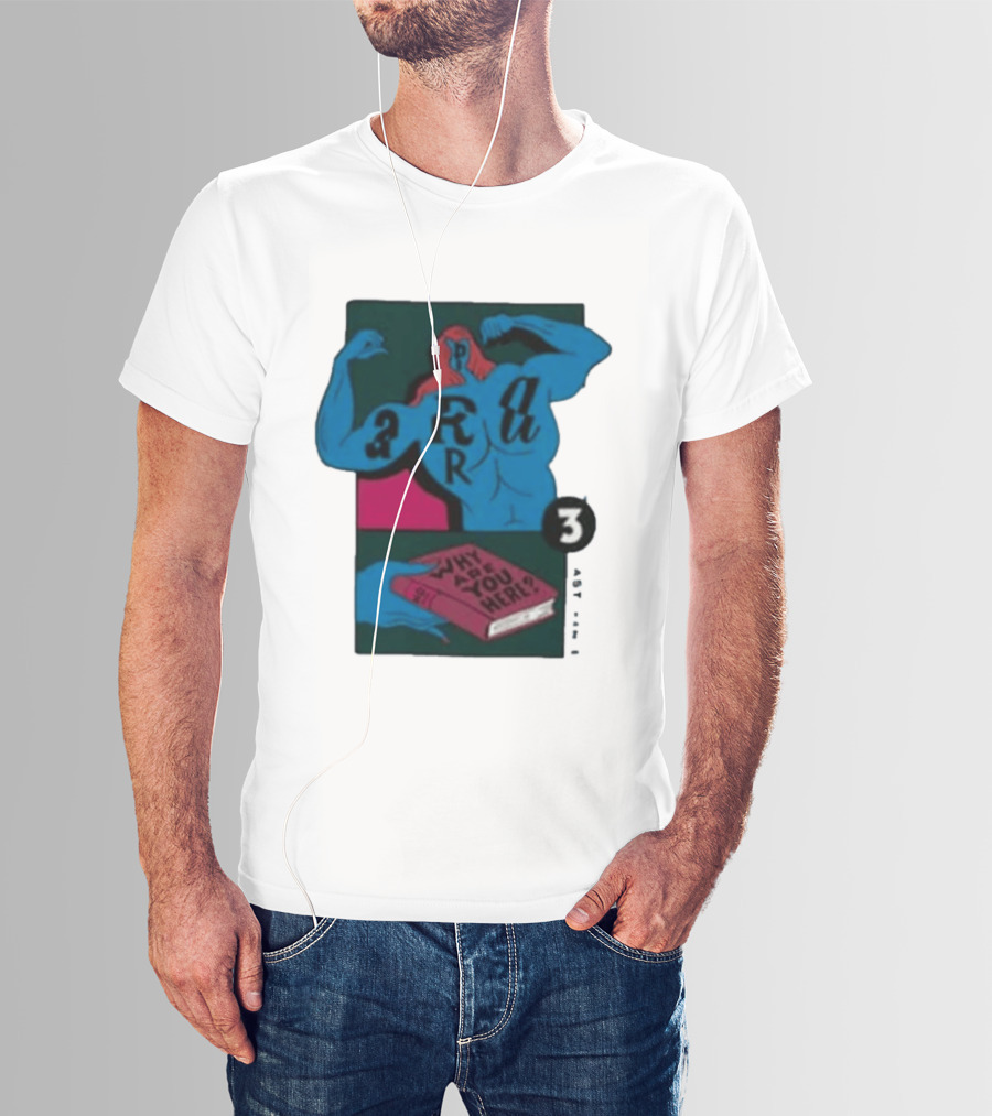 Why Are You Here Book Typography Muscle T-Shirt