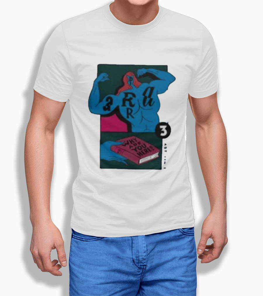 Why Are You Here Book Typography Muscle T-Shirt