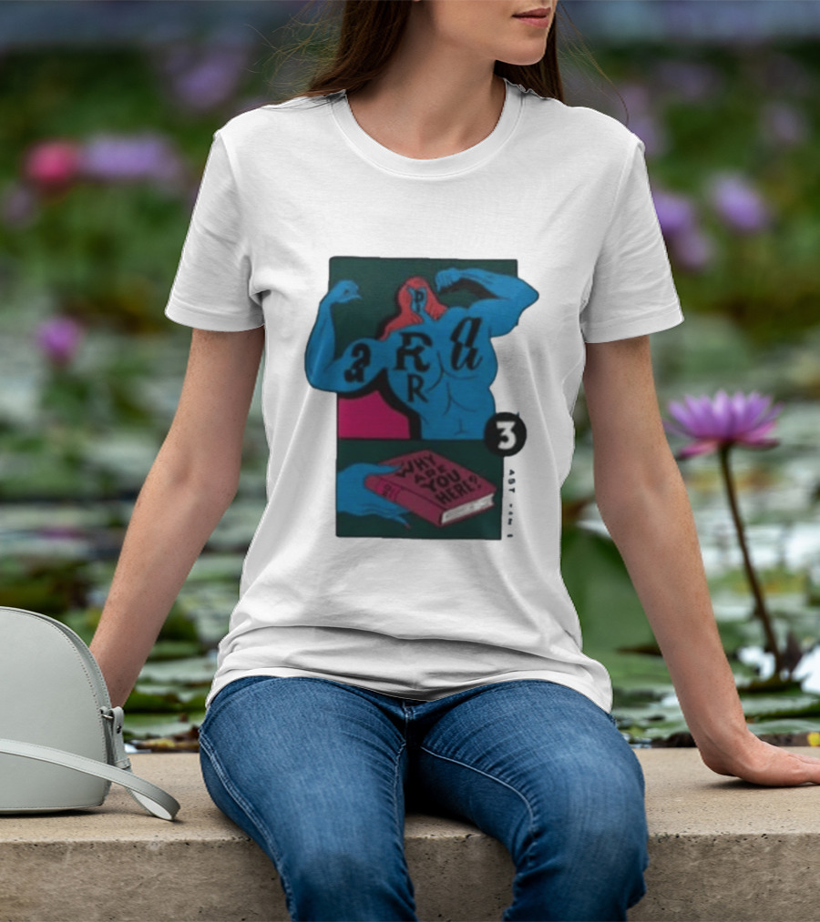 Why Are You Here Book Typography Muscle T-Shirt