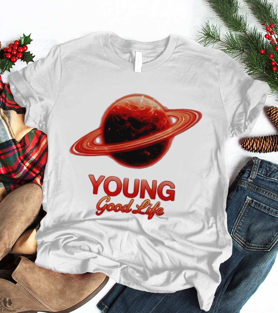 Young Good Life Red Planet Rings T-Shirt