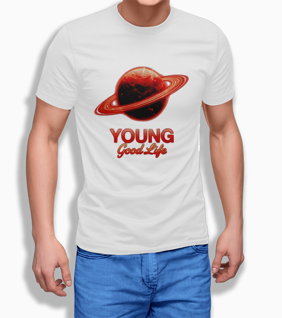 Young Good Life Red Planet Rings T-Shirt