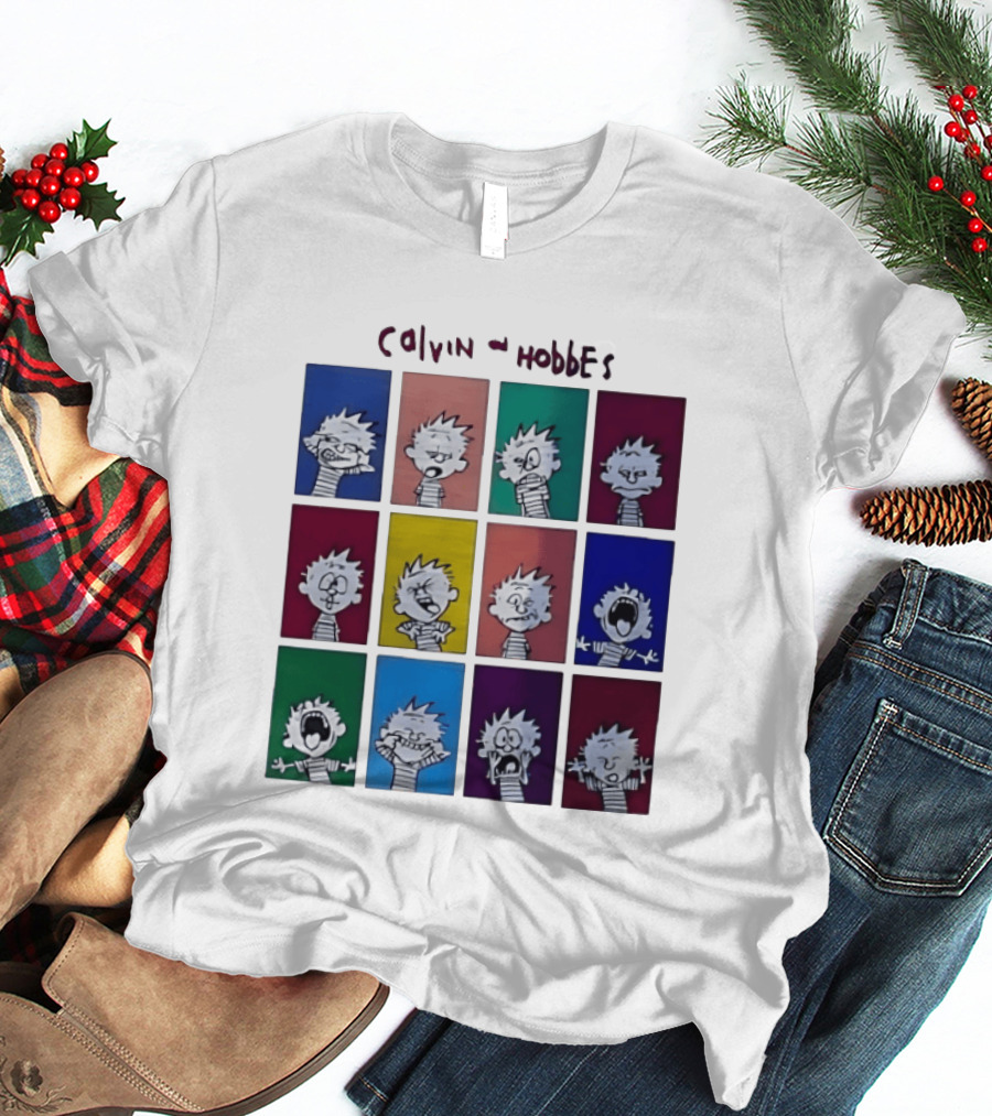 Calvin And Hobbes MoMa Pop Art Expression Panels T-Shirt