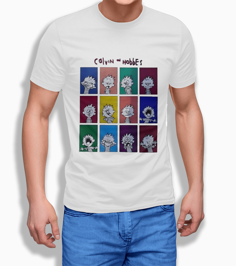 Calvin And Hobbes MoMa Pop Art Expression Panels T-Shirt