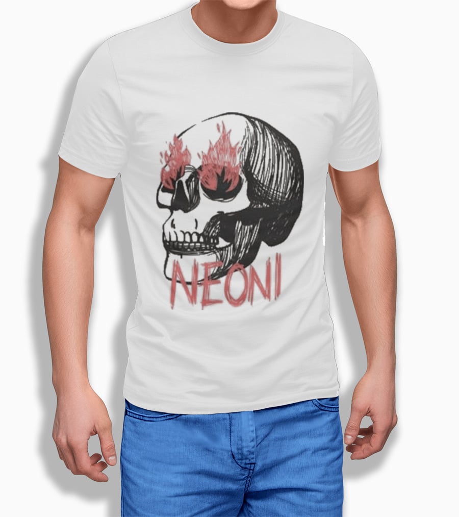 Fire Eyed Skull Neoni T-Shirt