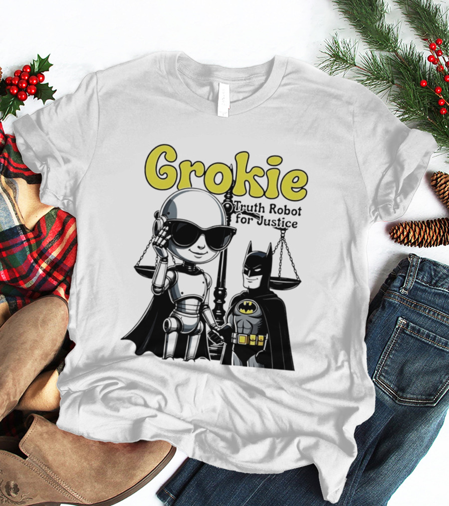 Grokie Batman Truth Robot For Justice Scales T-Shirt