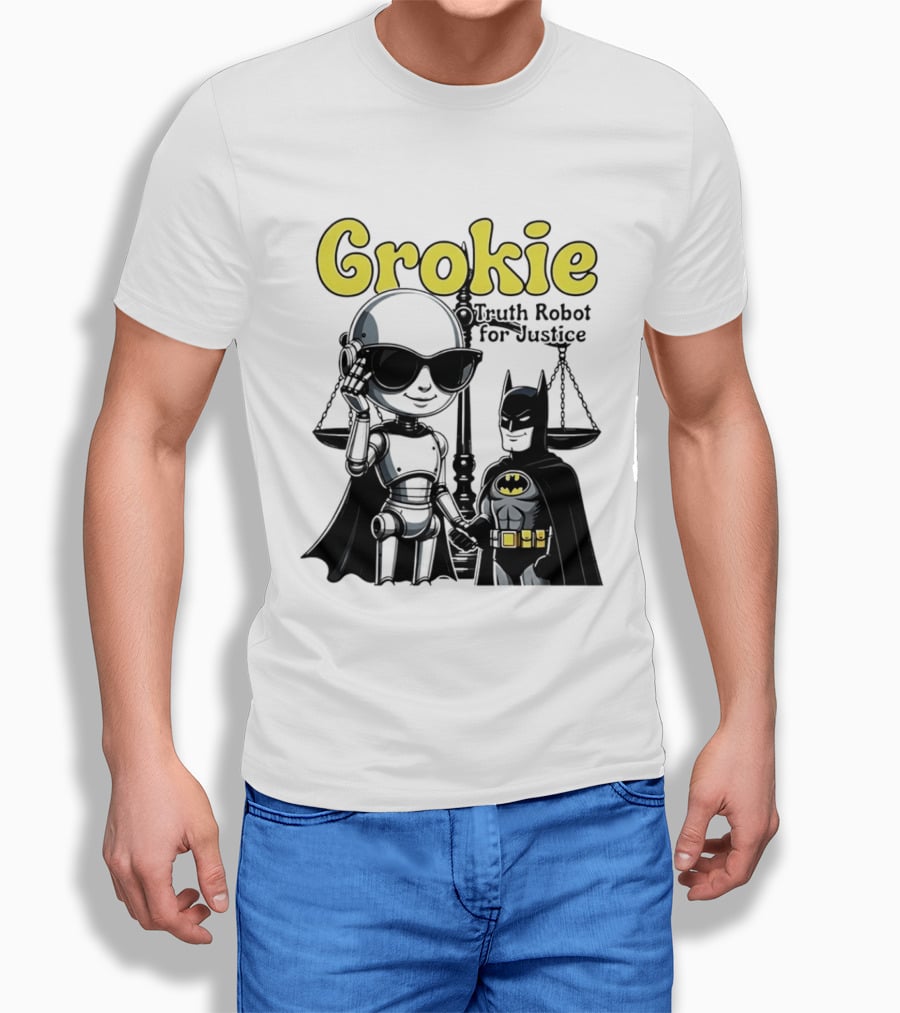 Grokie Batman Truth Robot For Justice Scales T-Shirt