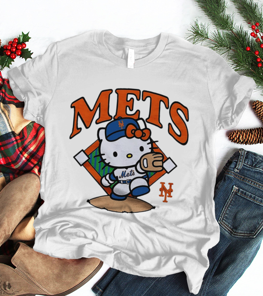 Hello Kitty New York Mets Baseball 2026 MLB Mets Player Outfit T-Shirt