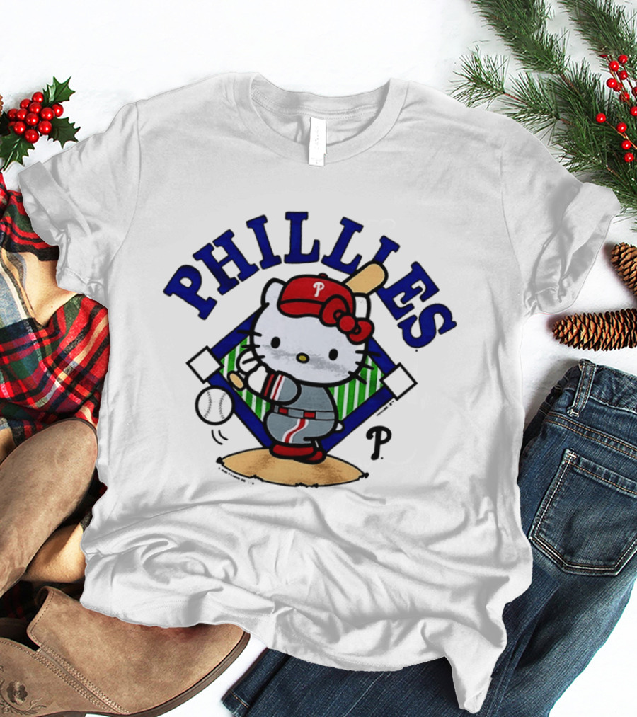 Hello Kitty Philadelphia Phillies 2026 MLB Baseball Swing T-Shirt