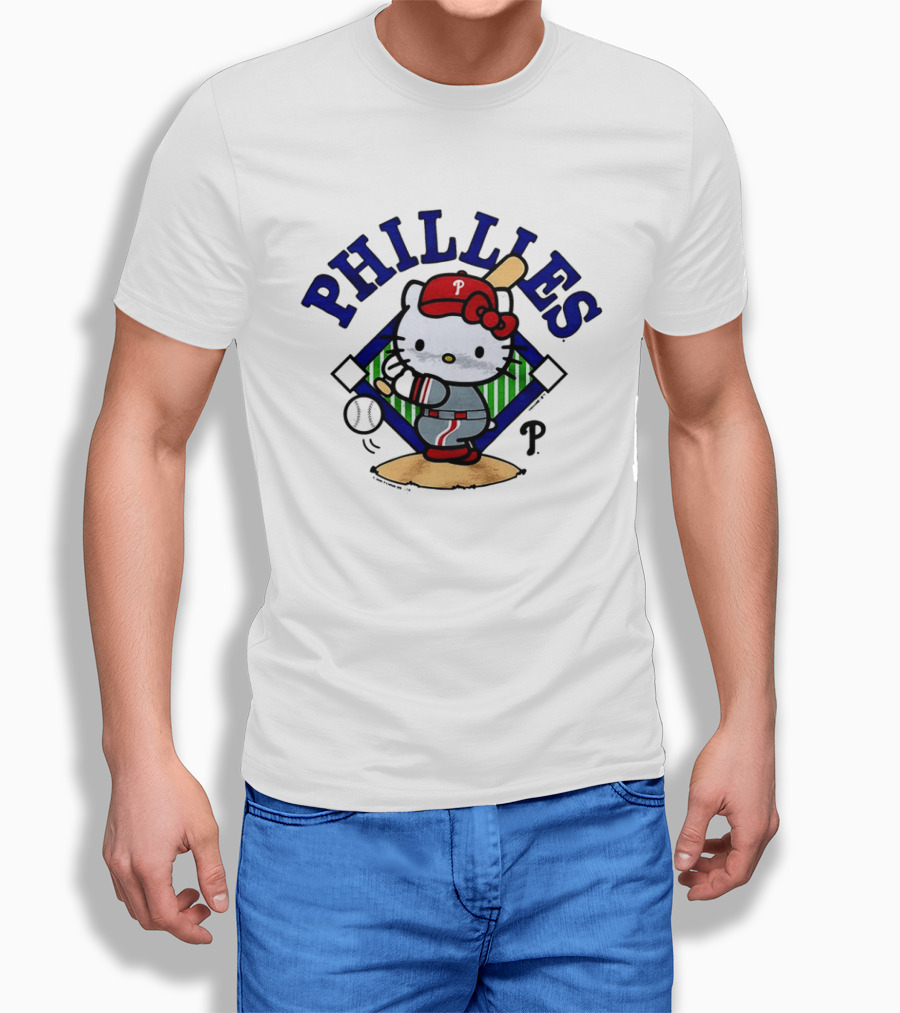 Hello Kitty Philadelphia Phillies 2026 MLB Baseball Swing T-Shirt