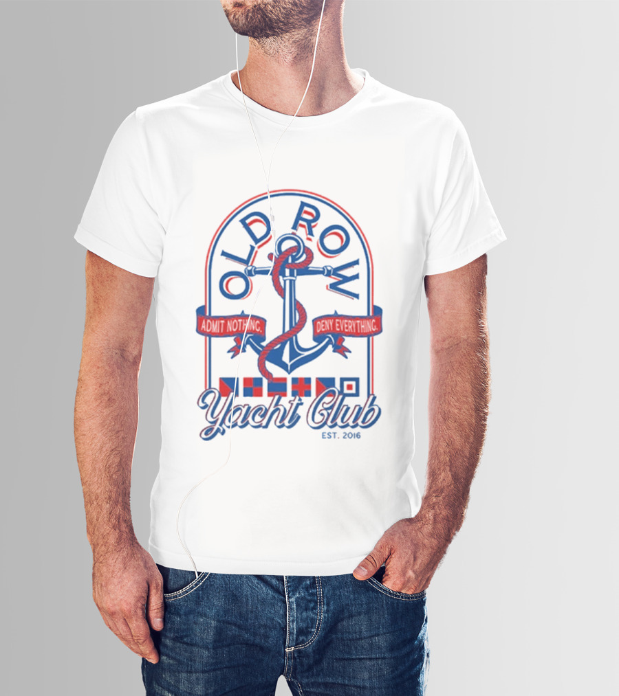 Old Row Yacht Club Anchor Logo With Nautical Flags Est. 2016 T-Shirt