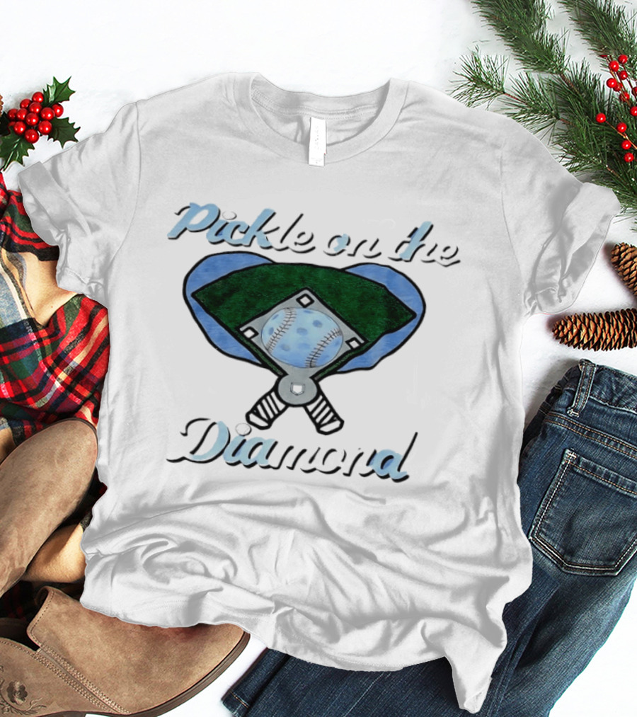 Pickle On The Diamond Baseball Field With Bats And Ball T-Shirt