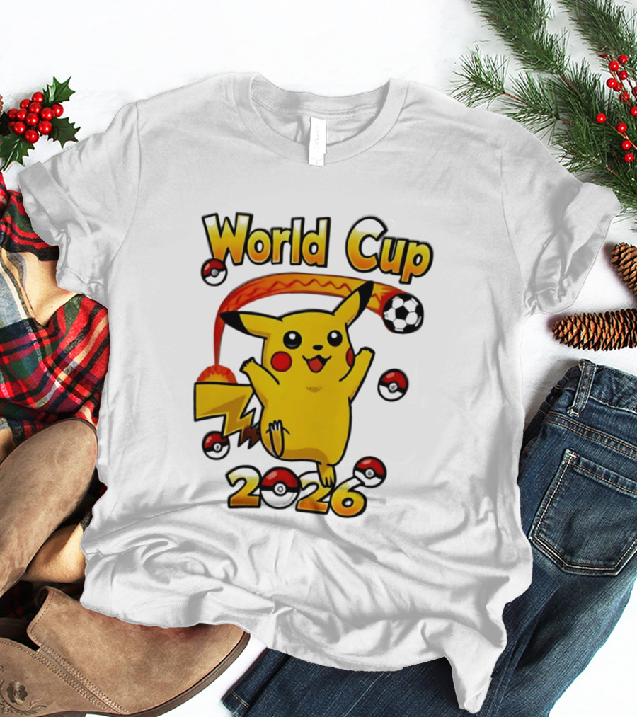 World Cup 2026 Pokémon Pikachu Soccer Poké Balls T-Shirt