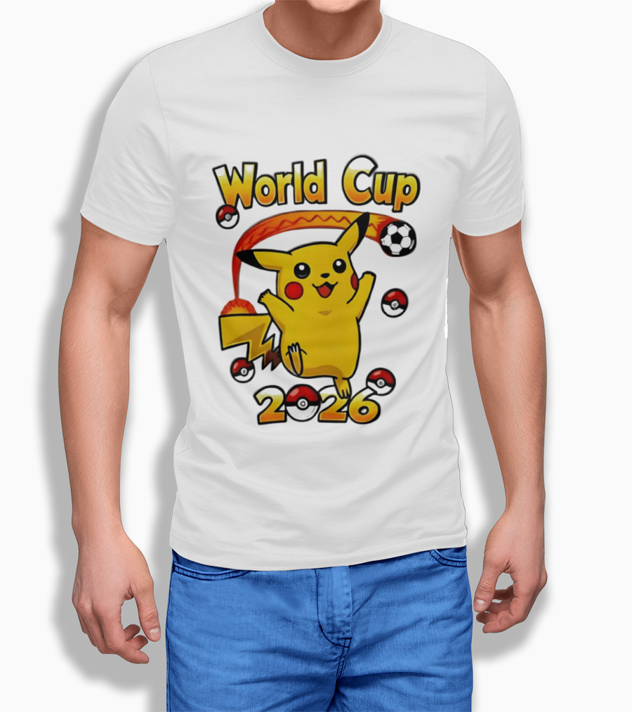 World Cup 2026 Pokémon Pikachu Soccer Poké Balls T-Shirt