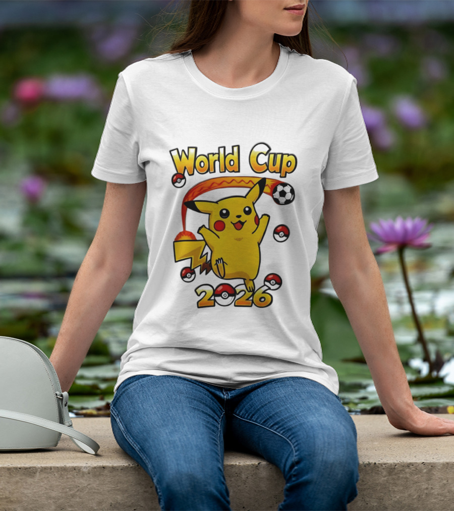 World Cup 2026 Pokémon Pikachu Soccer Poké Balls T-Shirt