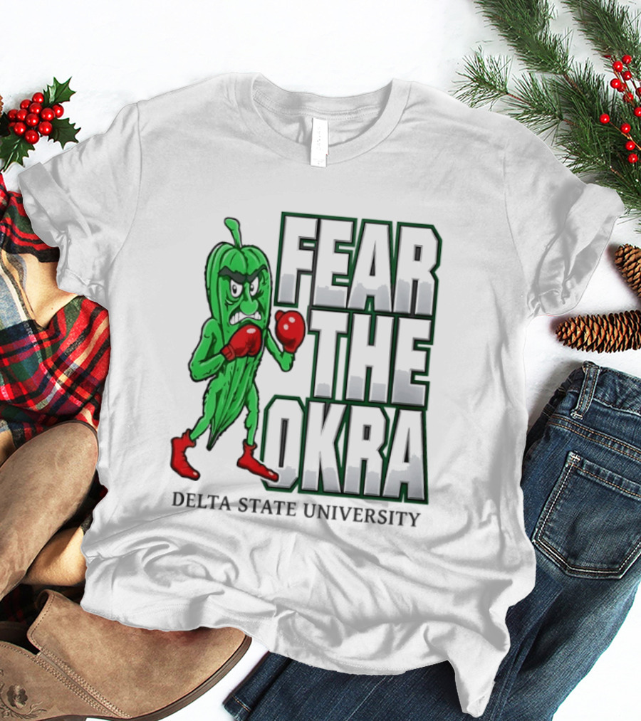 Fear The Okra Delta State University Boxing Okra T-Shirt