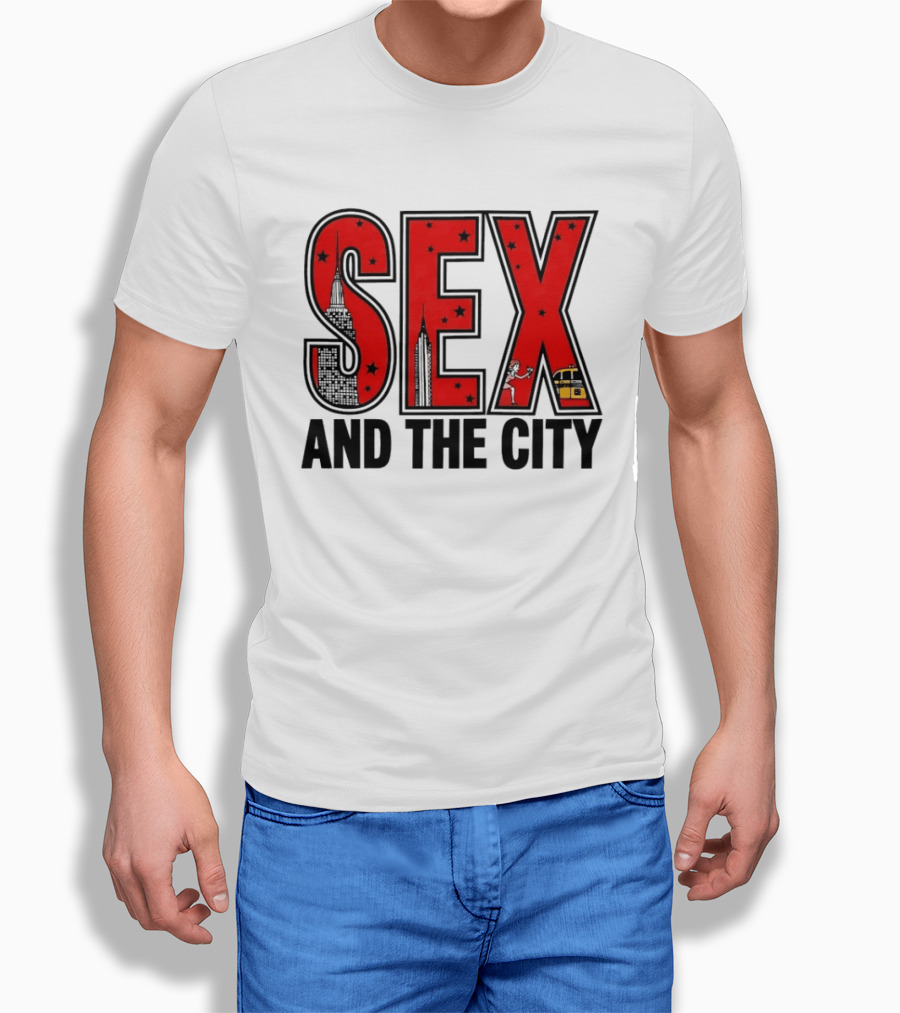 Sex And The City New York Skyline Taxi Skyscrapers Stars T-Shirt