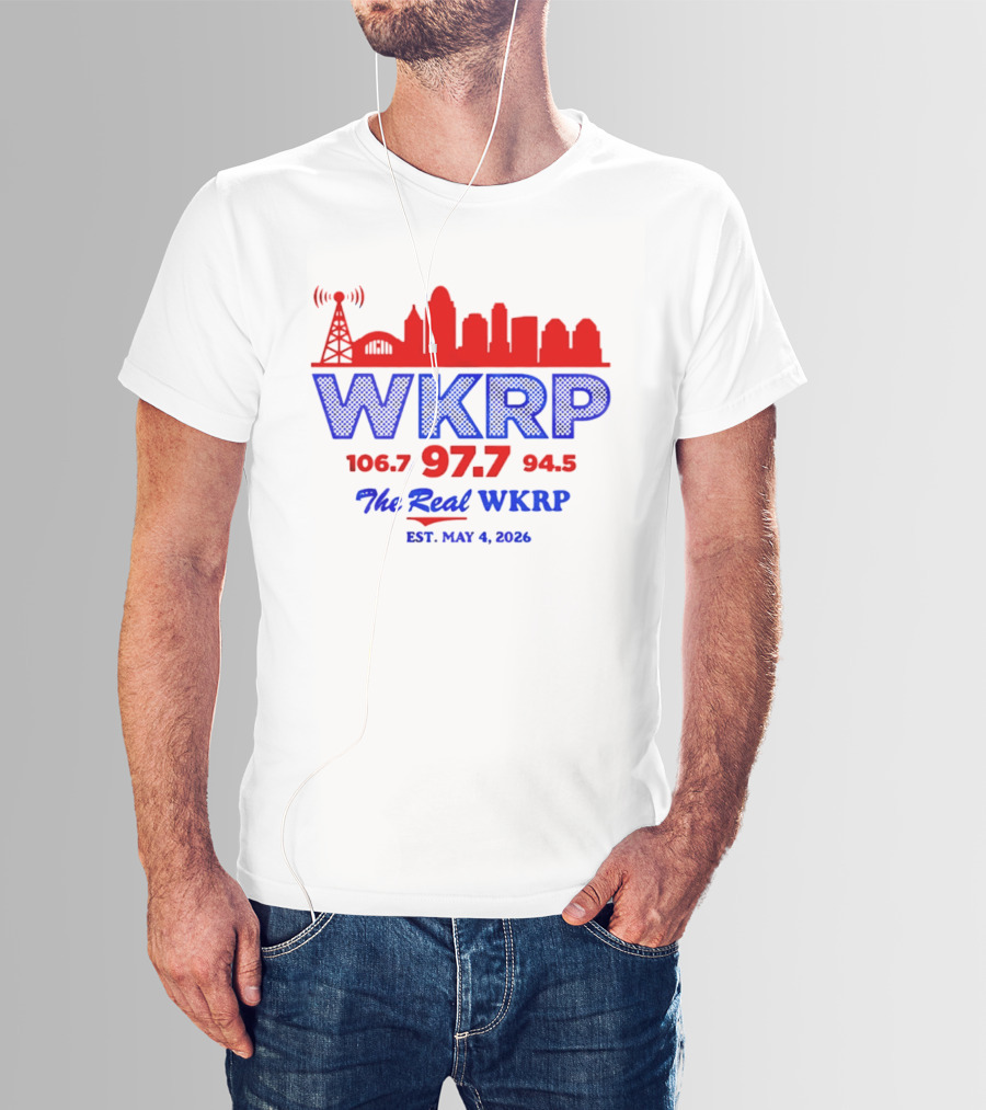 WKRP 106.7 97.7 94.5 The Real WKRP Est. May 4 2026 City Skyline T-Shirt