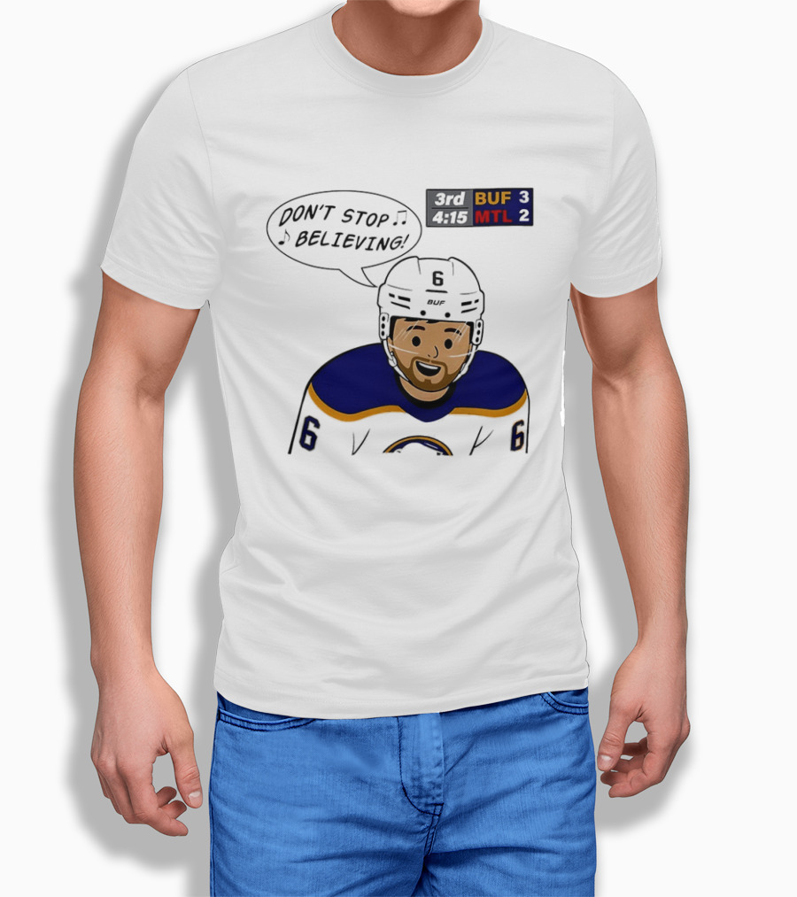 Zach Benson Don't Stop Believin Buffalo Sabres 3 MTL 2 Hockey T-Shirt